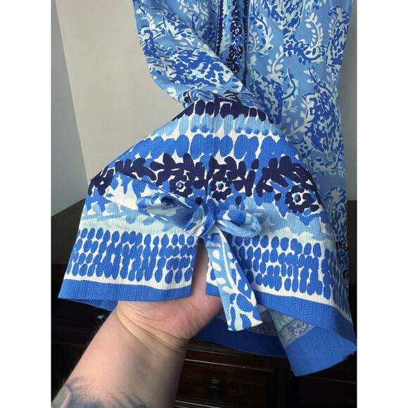 Lilly Pulitzer Mila Shift Dress Blue Sea Turtle - Size 14 NWOT - Picture 6 of 9